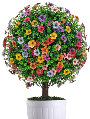 Plantas Artificiales De Para Exterior - Arbusto Resistente A La Intemperie - Bola de Topiaria Artificial Arbustos Falsos - para Jardín Patio Porche Césped Interior Decoración del Hogar y Oficina