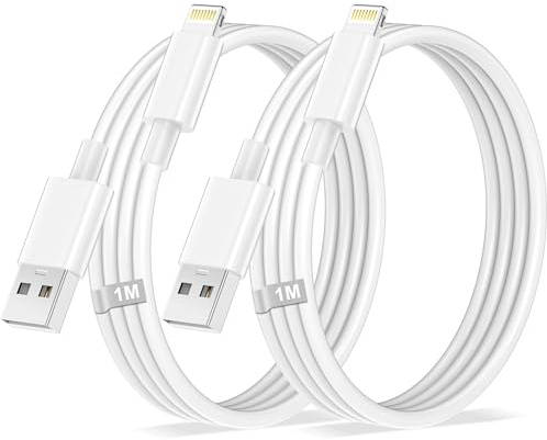 Cable Cargador iPhone 1M 2Pack, Cable USB Lightning [Certificado Apple MFi] Cable Carga Rapida iPhone USB Cable iPhone Lightning para iPhone 14 13 12 11 Pro Max/Mini/Plus/XS/X/8/7/6/5/SE/Air