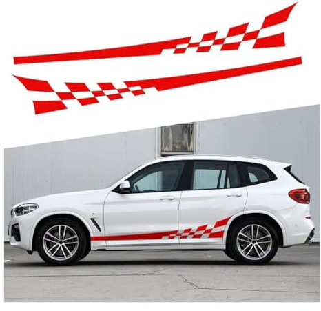 SUNQIQI Car Body Side Stripe Sticker for Citroën Jumper 2010–2022 X250,Vinyl Auto Body Door Side Decal,Sports Racing Stripe Graphic Decal Stickers,Vehicle Exterior Decoration,B-Red