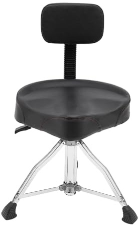 Madelynn Schlagzeughocker 360° Drehbar Drum Hocker Rollhocker, Höhenverstellbar von 45-60cm, Stahl Drumhocker mit Bedienhebel, für Büros, Klavierraum, Arbeitszimmern
