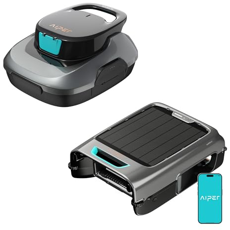AIPER Scuba SE + EcoSurfer S2, Robot limpiafondos Piscina y Robot Skimmer Solar, Limpieza Automática del Fondo y la Superficie, Sin Cables, Carga Solar, para Piscinas Elevadas y Enterradas