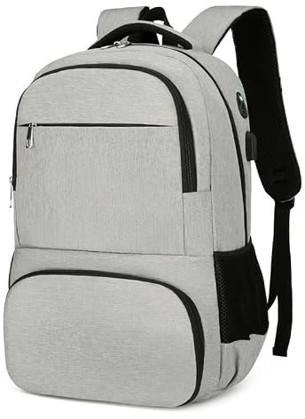 Vroomoto Isolerad Lunchryggsäck Lunchbox Ryggsäck Kylarryggsäck 15,6 Tums Bärbar Dator Vattentät Läcksäker USB-port 90-180 Graders öppning med Laptopfack för Arbetsresor (Grå)