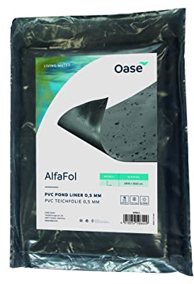 Oase 50658 Lámina AlfaFol preenvasada, 0,5 mm / 6 x 6 m, negra | lámina estanque | lámina estanque | accesorios estanque