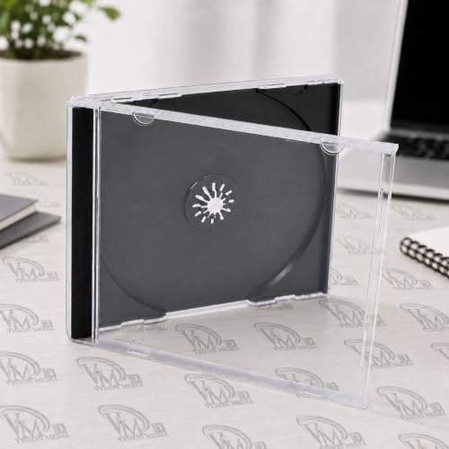Vision Media® 50 X Single CD Jewel Case Black Tray - 10.4mm Spine