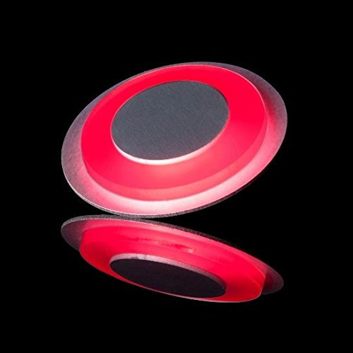 Naka24 LUNA LED Treppenbeleuchtung 230V aus Aluminium | 77 x 77 mm Rot Wandeinbauleuchte Treppenlicht Innen | Treppenspots Spotlight Wandleuchte | Runde Lights Wand Treppen Downlight