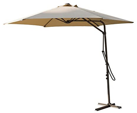 MilaniHome Parasol de Jardin ø 3 Poteau latérale Serviette Taupe pour extérieur, Restaurant glacés Bar Hôtel Hôtel