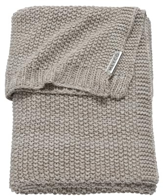 Meyco Babydecke Kinderbettdecke - grob gestrickt - Relief Mixed - 100x150cm - Sand/Beige