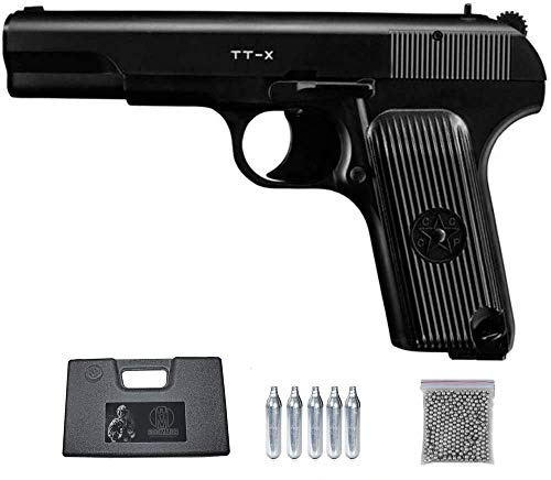 TT-X Borner Pack Pistola de balines (perdigones Bolas de Acero BB's). Arma de Aire comprimido CO2 4,5mm. Potencia: 2.55 Julios.
