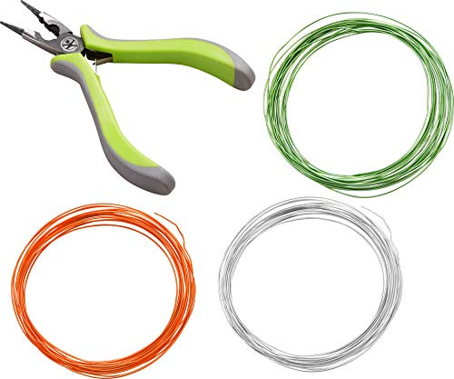 HABA 305429 - Terra Kids Drahtbiegezange & Zubehör, Drahtbiege-Set für Kinder, hochwertige Kinderzange zum Modellieren von Draht, mit biegsamem Aluminiumdraht, Grün, Grau, Silber