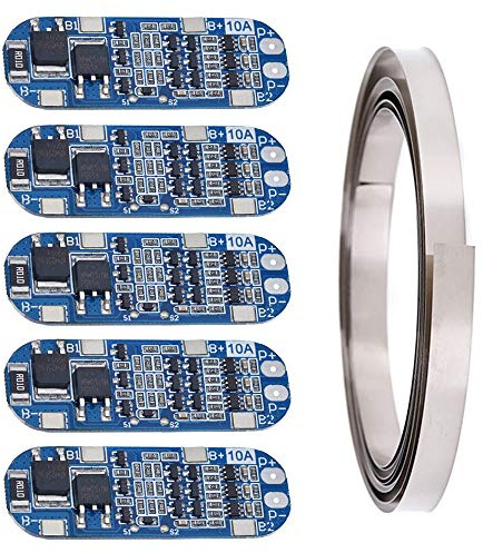 Youmile 5PCS 3S 10A 11.1V/12V/12.6V Scheda di protezione della batteria al litio 18650 Modulo caricatore BMS Scheda di protezione PCB per cella di batteria agli ioni di litio con striscia di nichel