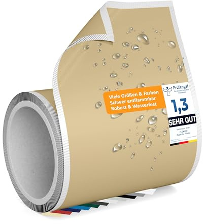 Flickly® Parches de reparación autoadhesivos | camión, remolque, tienda, toldos, camping, sombrillas, piscina | disponible en muchos colores | 2,5 m x 100 mm | Marfil (RAL 1014)