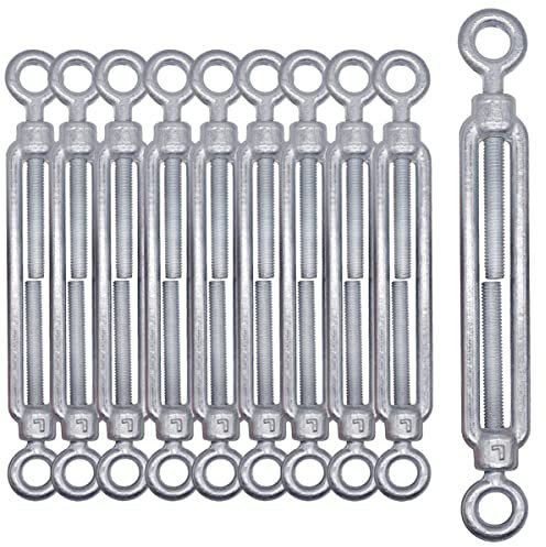 (10 Stück) Spannschloss Drahtspanner M6, verstellbare Spannschlösser Öse und Öse, Seilseilspannung (10 Stück, M6)