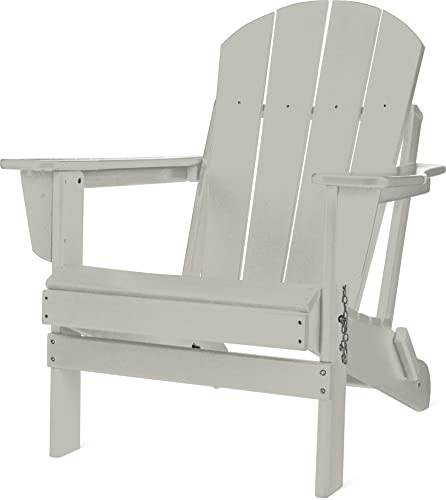 normani Original Adirondack Muskoka Stuhl - Klappbarer Gartenstuhl in Holzoptik - Gemütlicher Gartensessel aus stabilem, recyceltem und langlebigem HDPE - 150 Kg Traglast Weiß 91 cm x 75 cm x 83 cm