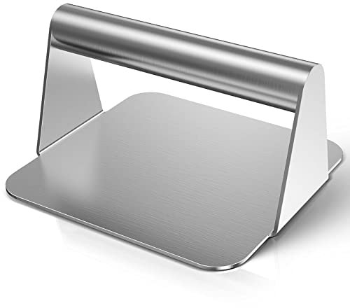 Burgerpresse aus Edelstahl 304, Burger Pattie Presse, 5,5 Zoll Quadratische Fleischpresse, Hamburgerpresse, Grillpresse, für Flat Top Grill, Squeeze Grease, Einteiliges Formteil, Einfach zu Säubern