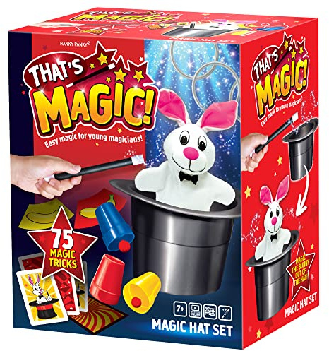 That's Magic Magic Hat Set - Featuring 75 Fun Easy Tricks and For Young Magicians - Helps Build Child's Motor Skills and Confidence - Includes Plush Rabbit, Props, Videos and Instructions, 7+ Years