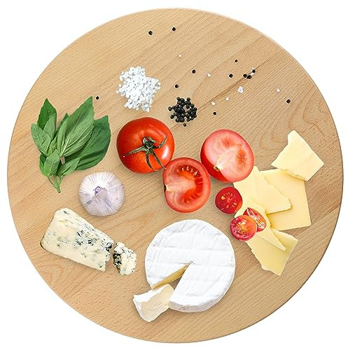 KADAX Piatto da portata girevole, piatto girevole in legno naturale, piatto girevole antibatterico, piatto da portata adatto alle lame (diametro 30 cm)