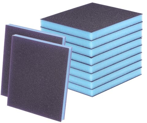 sourcing map 10pcs Sanding Sponge Blocks 500-600 Grits Hand Block, 120x100x12mm, Blue&Purple