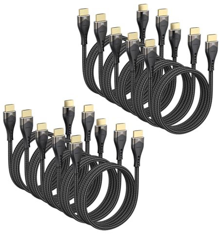 DIOOEER Cable HDMI 10K 8K de 3.3 pies, cable HDMI a HDMI 2.1 de alta velocidad de 48 Gbps, 8 K a 60 Hz, 4K a 120 Hz, cable HDMI trenzado de nailon eARC, HDR10, HDCP2.2 y 2.3 para PS5/PS4, monitor,