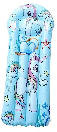 Vaguelly Inflatable Pvc Boys and Girls Surfboard Swimming Kickboard for Children Blue Unicorn Floating Training Board for Pool and Outdoor Water Activities