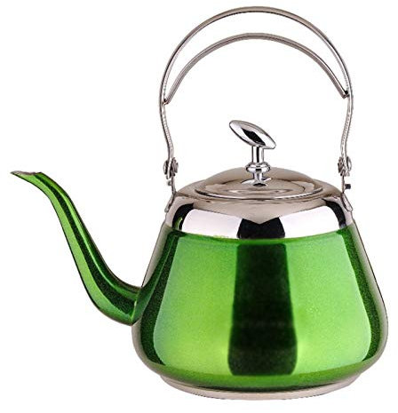 Bouilloire à thé bouilloire sifflante en acier inoxydable théière et cafetière avec poignée chauffante spéciale for cuisinière à Induction(Orange)