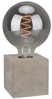MeLiTec Sockel LED Tischleuchte Würfel mit Leuchtmittel Form Eckig, mit Filament Leuchtmittel, Oberfläche Beton