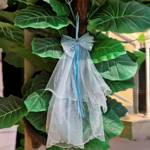 Fiocco Nascita Coccarde Luccido Tulle Rosa Azzurro (AZZURRO)