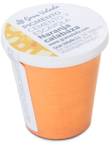Pigmento Naranja Calabaza para Cemento y Escayola | Intensidad única, control absoluto del color, alto poder de teñido | Ideal para arte y manualidades. | 150 cc