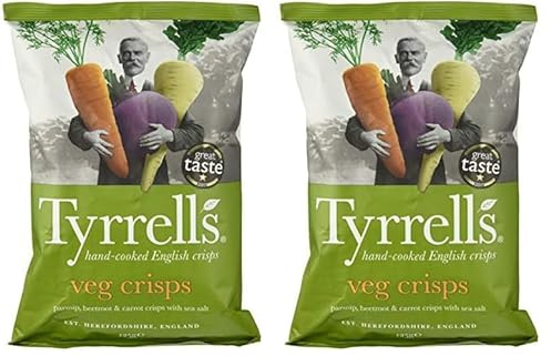 Tyrrell's, Patata de bolsa - Chips de Verdura -125 gr (Paquete de 2)