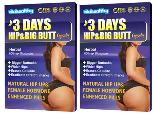 3 Days Hip & Big Butt – Complément alimentaire naturel – Formule bien‑être pour l’harmonie des courbes – Lot de 2 boîtes