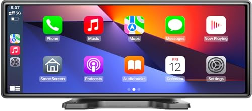 10.26 inch Wireless Car Tablet Pro Max for Apple Carplay & Android Auto, Car Play Screen with Voice Control, Mirror Link, Portable Car Stereo for All Vehicles