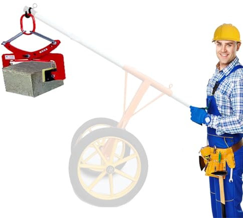 Vertical Stone Carrying Clamps, for Lifting/Moving Concrete Block Granite Slab - Slab Lifting Clamp, for Long Handled Wheel Cart, Adjustable Opening, Metal Bars