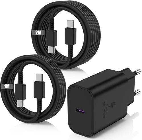 45W USB C Ladegerät Schnellladegerät für Samsung Galaxy S25 S24 S23 S22 S21 Ultra,Usb C Schnellladekabel 1M+2M mit Netzteil Ladegerät Adapter Fast Charger für S10 S9 S8 A55 A54 A53 5g/Tab S8/iPhone 16