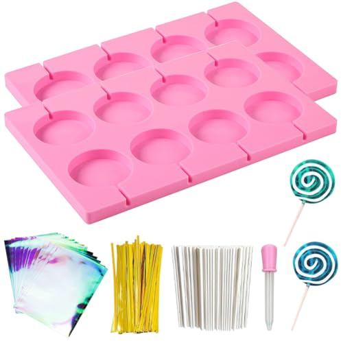 2 Stück Silikon lollipop formen Schokoladenlutscher Formen Lollipop Formen Geeignet für die Herstellung von Lutschern