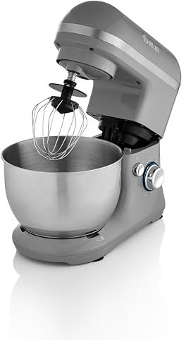 Swan SP10110GYN Retro Stand Mixer, 4L Capacity, 6 Speed Control, 800W, Grey