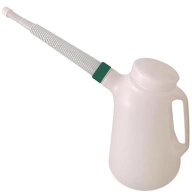 predolo Ölmess Und Dosierkrug, 5 L, mit Skala, Tragbarer Ölkrug mit Langem Ausguss für Autos, GrÜn