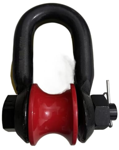 Hochleistungs-Hakenrolle, rotierende Rolle, Marine-Schäkel, Heberolle, Lagerschnalle, Ringrolle, Rolle, Drahtseil, schwerer Haken, breites Rad, rot und schwarz(5T)
