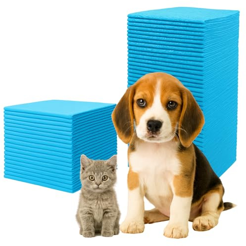 Ale-commerce 50 Stück Trainingspads für Hunde 60 x 90 cm Hundetoilette Inkontinenz Bettunterlage 6-lagiges Design Hundezubehör Schnell Trocknende Welpen Ältere Hunde Saugstarke Wickelunterlage