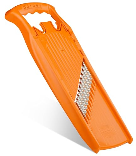 Börner by Reston Lloyd Wave-Waffle Power Line • Crinkle Cut/Spirelli Vegetable Slicer • Slicer for Wave Waffle Cut Style • Multiple Thickness Options • Made in Germany, Orange
