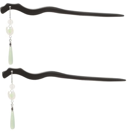 VICASKY 2pezzi Bastoncino per Capelli Cinese in Nappe Bacchetta per Capelli Vintage Stile Orientale Forcina per Chignon per Matrimoni e Occasioni Speciali Design Mezzaluna Classico