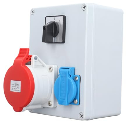 Haofy Scatola Distributore di Alimentazione con Presa a Muro CEE Cablaggio Flessibile 5P 32A 16A per Macchinari Industriali