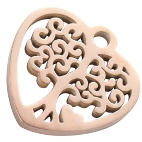 Gatuida Ciondolo Oro Albero della Vita Cuore in Acciaio Titanio Accessorio Elegante e Gioielli Personalizzati per Braccialetti Fai da Te per Creazioni Uniche