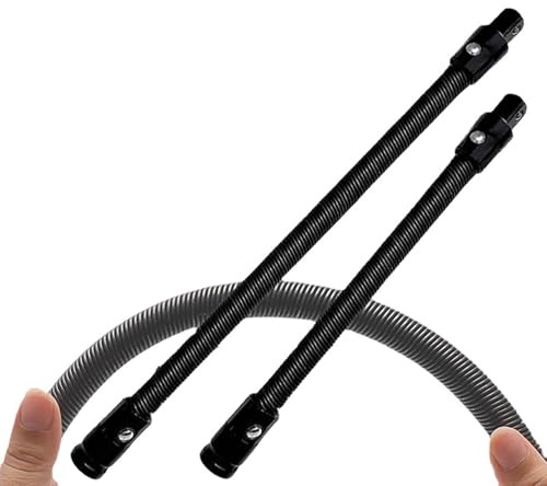 2Pcs 1/2 Drive Flexible Extension Bar Set, 250mm 350mm Long 1/2 Inch Drive S2 Alloy Steel Bendable Socket Extender for Narrow Space