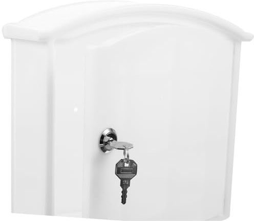 MOBUTOFU Caja para Paquetes de Leche de Plástico de Color Claro con Cerradura de Lengüeta, Montaje en Pared, Compacta y Resistente para Almacenamiento Exterior y Entregas al Aire Libre