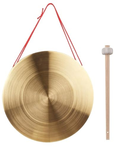 Gongs y platillos portátiles, Instrumento de percusión latón los 22cm 30cm del platillo Gong la mano con el martillo(22cm)
