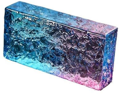 Glasbausteine, Kristallglasblöcke for die Innen- und Außendekoration, mehrfarbig, 7,8 x 3,9 1, Zoll, schneidbar