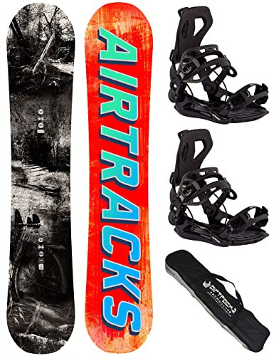 AIRTRACKS Snowboard Set Tabla Past&Future Wide Hybrid Rocker Hombre 162 - Fijaciones Master M - SB Bag
