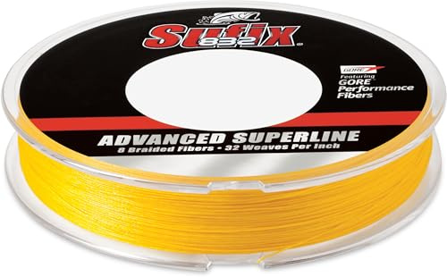 Sufix, 832 Advanced Superline, 10 lbs Tested, 0.008 Diameter, 150 Yards, Hi Vis Yellow