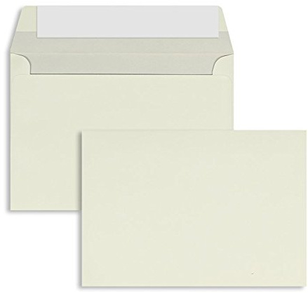 Blanke Briefhüllen, Briefumschläge, 500 Stück, Haftklebung mit Abziehstreifen, Ohne Fenster, Gerade Klappe, 114 x 162 mm (DIN C6), 100 g/qm Offset, Weiß