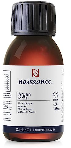 Naissance Marokkanisches Arganöl (Nr. 228) 100ml – Natürlich, Vegan, Hexanfrei, Gentechnikfrei – Natürliche Feuchtigkeitsversorgung & Pflege für Gesicht, Haut, Haare, Bart & Nagelhaut