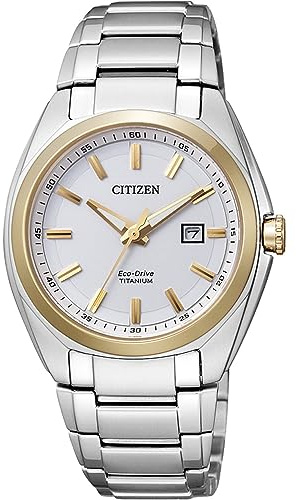 Citizen Supertitane EW2214-52A Eco Drive Montre Pour Femme, Blanc/Multicolore, Bijouterie